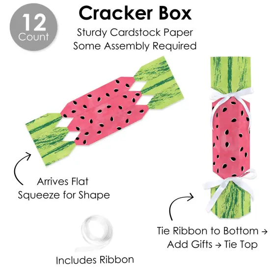 Big Dot of Happiness Sweet Watermelon - No Snap Fruit Party Table Favors - DIY Cracker Boxes - Set of 12 {6}
