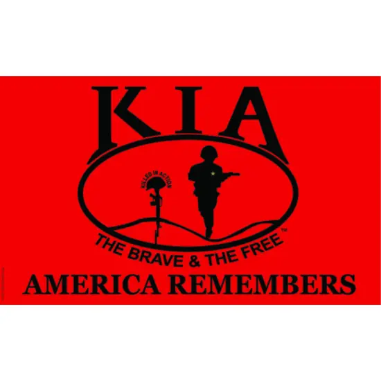 Patriotic KIA America Remembers Red Flag (4ft x 6ft) {1}