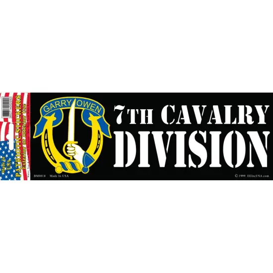 U.S. Army 7th Cavalry Bumper Sticker 3-1/4"X9" {1}