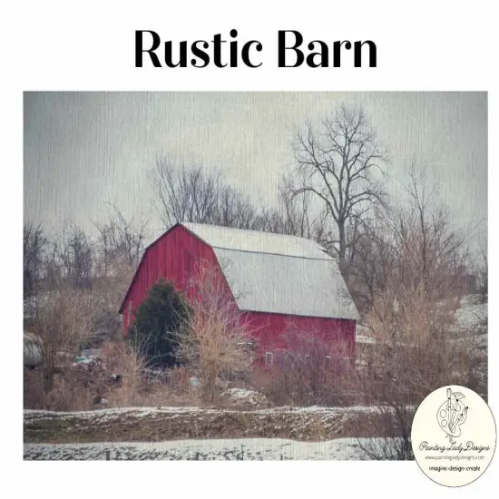 Rustic Barn -WinterDecoupage and Mixed Media Papers (Crafting size - 12x18 inches) {1}