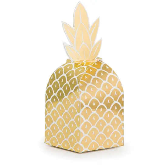 Party Central Glittering Stamped Pineapple Decorative Favor Boxes - 10.5&rdquo; - Club Pack of 48 Gold {1}