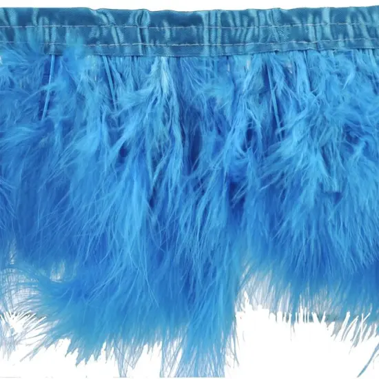 Belagio Feather Trim, 8" Wide, 2-Yard Piece, Teal {1}