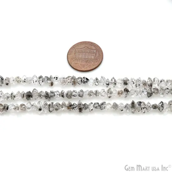 Herkimer Diamond Chip Beads, 16 Inch, Natural Chip Strands, Drilled Strung Nugget Beads, 3-7mm, Polished, GemMartUSA (CHDH-70001) {3}