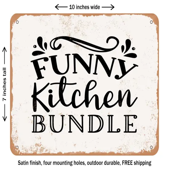 DECORATIVE METAL SIGN - Funny Kitchen Bundle - Vintage Rusty Look {1}