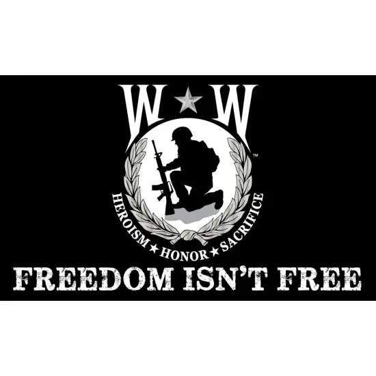 Patriotic U.S Wounded Warrior Freedom Isn't Free Flag (3ft x 5ft) {1}