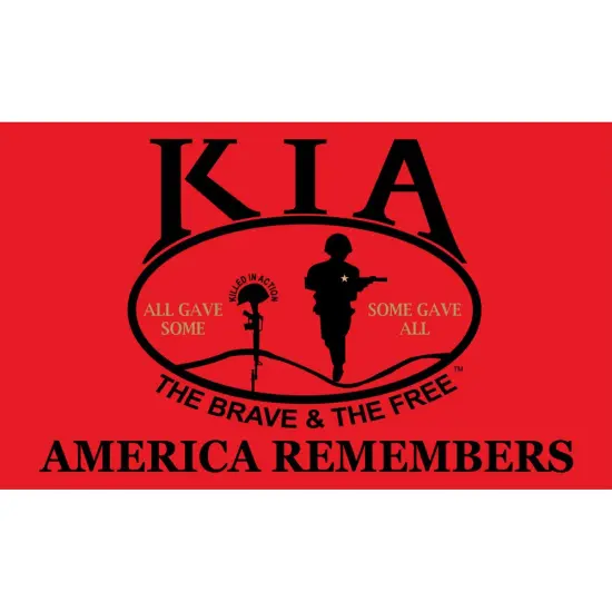 Patriotic KIA American Remembers Flag (3ft x 5ft) {1}