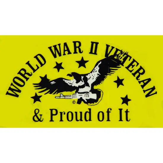 World War II Veteran & Proud Of It Sticker 2-3/4"X4-3/4" {1}