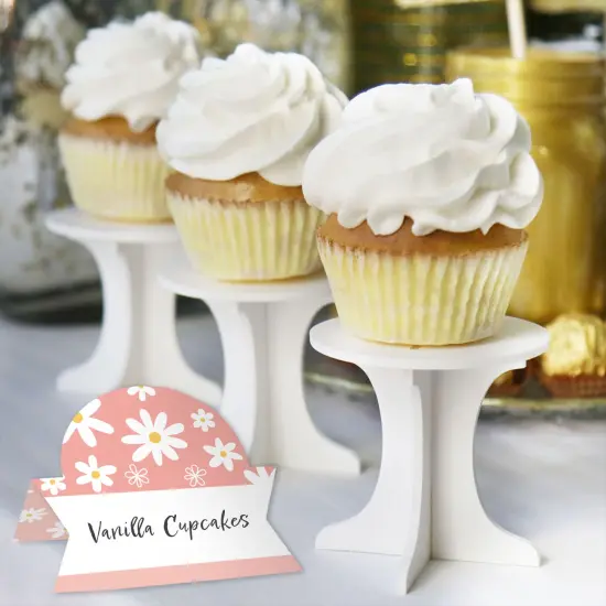 Big Dot of Happiness Pink Daisy Flowers - Floral Party Tent Buffet Card - Table Setting Name Place Cards - Set of 24 {6}