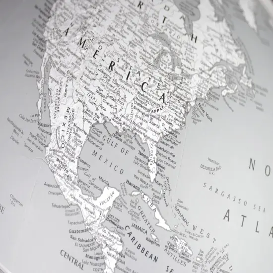 Willston 16&Prime; Grey Color Raised Relief Floor World Globe-Designer Series {6}