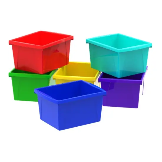 4 Gallon (15L) Classroom Storage Bin, Assorted Colors (Case of 6) {1}