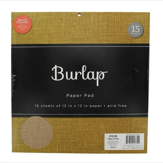 DCWV&reg;️ BURLAP PAD NATURAL 12"X12" 15/PKG PS-016-00016 {2}