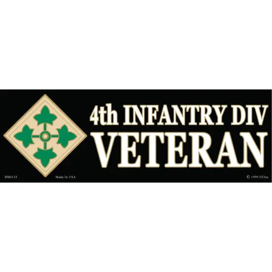 4th Infantry Division Proudly Served Bumper Sticker 3"X6-1/2" {1}