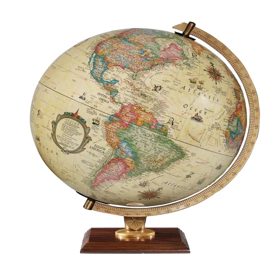 Carlyle 12" Diameter Antique Ocean Illuminated World Globe {1}