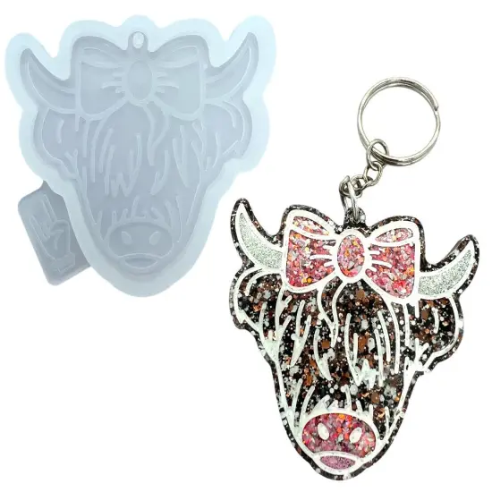 Resin Rockers Exclusive Highland Cow Keychain or Ornament Mold for UV and Epoxy Resin Art {1}