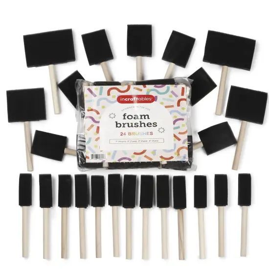 Incraftables Sponge Brushes for Painting 24pcs. Foam Brushes for Staining, DIY Crafts, Acrylic Paints, Arts, Polyurethane & Mod Podge. Best Assorted Sponge Paint Brushes (1&rdquo;, 2&rdquo;, 3&rdquo; & 4 Inch) {1}