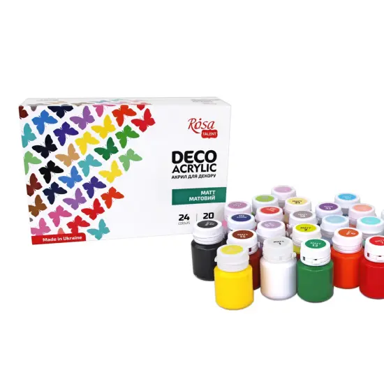 Matt Acrylic paint for decor set, 24*20ml ROSA TALENT {4}