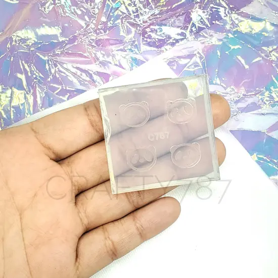 Panda Stud Earring Silicone Mold(B11) {1}