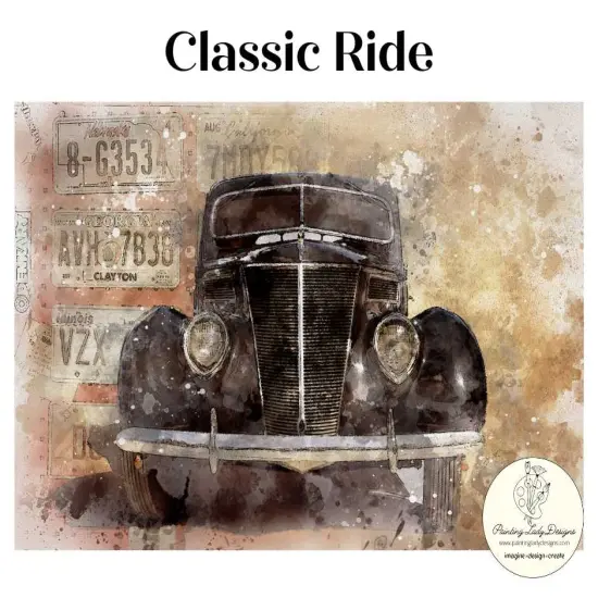 Classic Ride Decoupage & Mixed Media Art Paper - Large {1}