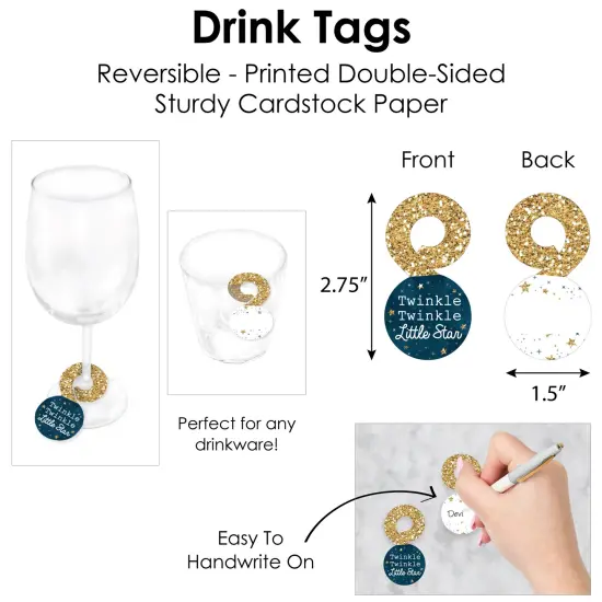 Big Dot of Happiness Twinkle Twinkle Little Star - Baby Shower or Birthday Party Paper Charger & Table Decorations Chargerific Kit for 8 {7}