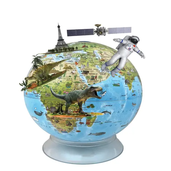 Day/Night 12" Diameter Illuminated Kids World Globe With Augmented Reality {3}