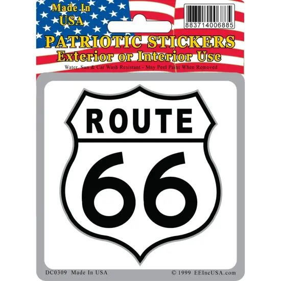 Patriotic Route 66 Sticker (3"x4-1/4") {1}