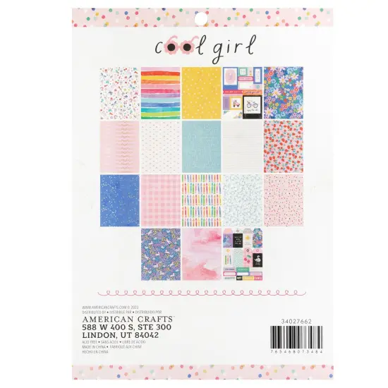 Pebbles Single-Sided Paper Pad 6"X8" 36/Pkg-Cool Girl, Gold Foil {3}
