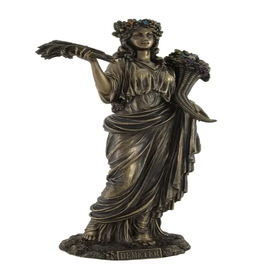 Greek Goddess of Harvest Demeter Bronzed Statue {1}