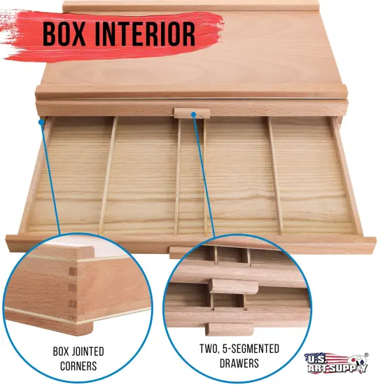 2-Drawer Artist Wood Pastel, Pen, Marker Storage Box {3}