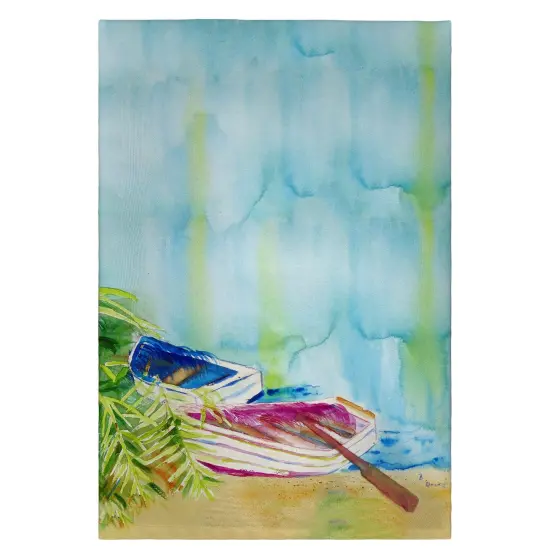 Betsy Drake Watercolor Rowboats Guest Towel {1}