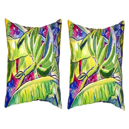 Pair of Betsy Drake Bananas No Cord Pillows 16 Inch X 20 Inch {1}