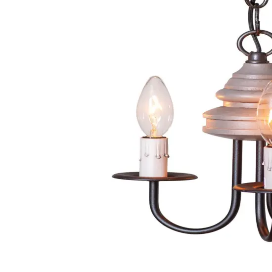 Irvins Country Tinware Bellview Chandelier in Earl Gray - 3 Light Grey {4}