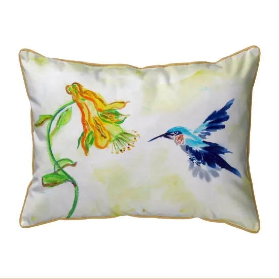 Betsy Drake Hummingbird & Yellow Flower Large Pillow 16x20 {1}