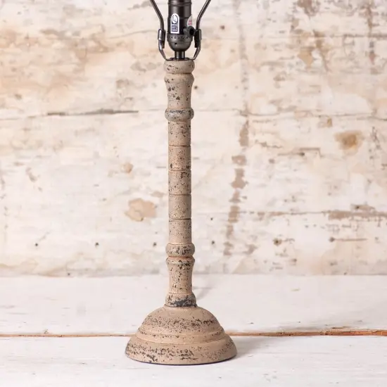 Irvins Country Tinware Gatlin Wood Table Lamp Base in Hartford Buttermilk {4}