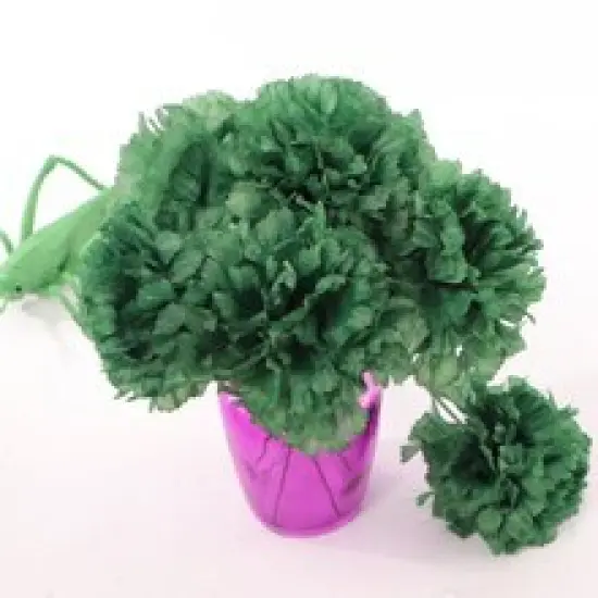 Box of 100: Artificial Carnation Flower Picks | 5" Long | 3.5" Wide | Emerald | Lifelike Silk Blooms | Floral Picks | Craft Materials | Parties & Events | Home & Office Decor, Floral Home by Artificial Flowers {5}