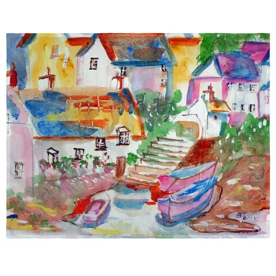 Betsy Drake Boats At Steps Place Mat Set of 4 {1}