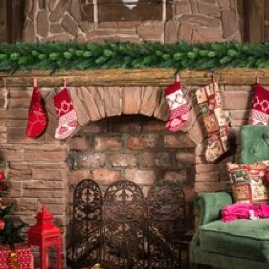 12-Pack: 9ft Deluxe Evergreen Garland with 190 Tips by Floral Home&reg;, Floral Home by Artificial Flowers {2}