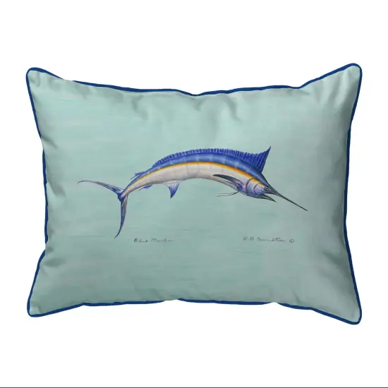 Betsy Drake Blue Marlin Extra Large 20 X 24 Indoor / Outdoor Teal Pillow {1}