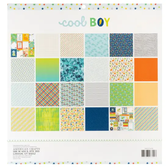 Pebbles Double-Sided Paper Pad 12"X12" 24/Pkg-Cool Boy {3}