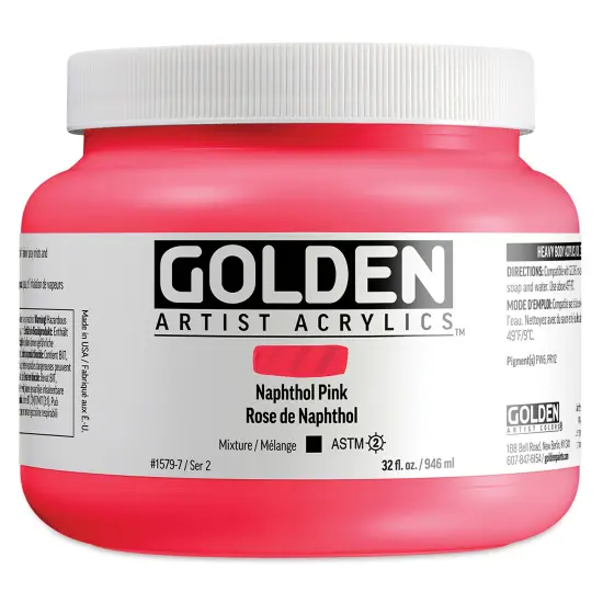 Golden Heavy Body Acrylic Paint - Naphthol Pink, 946 ml Jar {1}