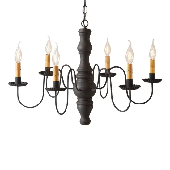 Gettysburg Chandelier in Hartford Black over Red {1}
