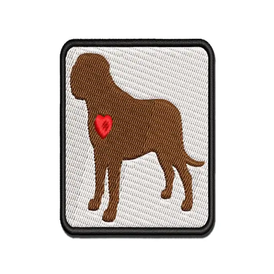 English Mastiff Dog with Heart Multi-Color Embroidered Iron-On or Hook & Loop Patch Applique {1}