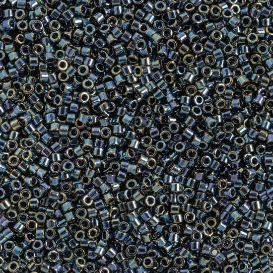 Miyuki Delica 50g Iris Glass Beads, 11/0 Gunmetal (DB0006) {1}