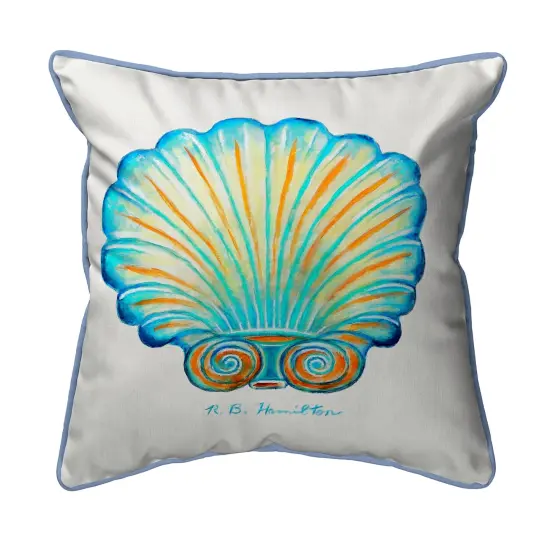 Betsy Drake Ray's Scallop Extra Large Zippered Pillow 22x22 Multicolor {1}