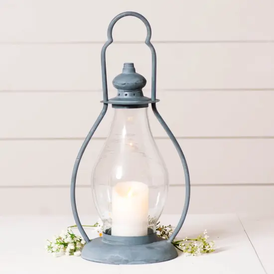 Irvins Country Tinware Carriage House Lantern in Weathered Zinc Grey {4}