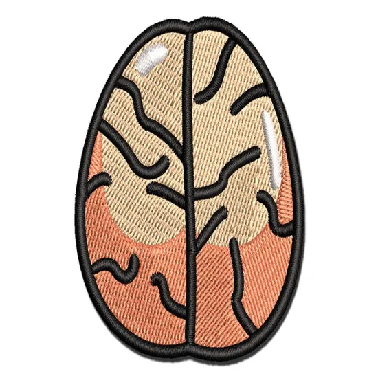 Brain Doodle Multi-Color Embroidered Iron-On or Hook & Loop Patch Applique {1}