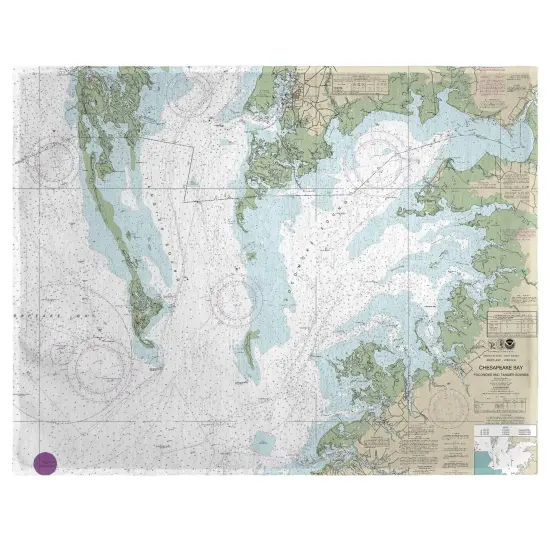Betsy Drake Chesapeake Bay Placemat Set - Nautical Map, Set of 4 {1}