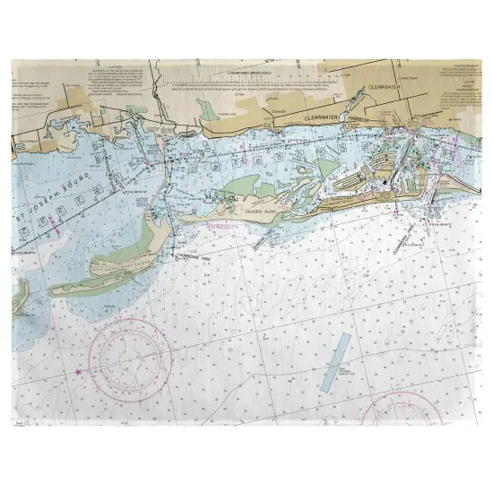 Betsy Drake Clearwater Harbor, FL Nautical Map Place Mat Set of 4 {1}