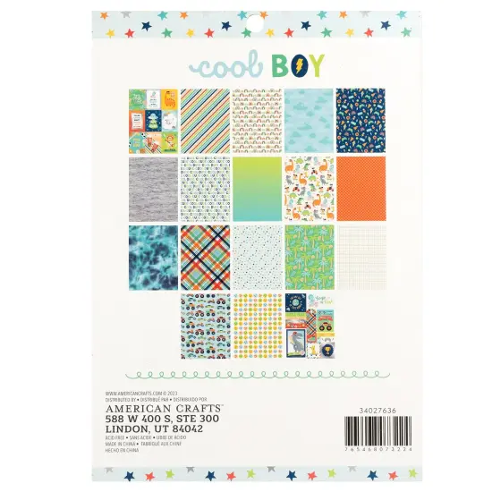Pebbles Single-Sided Paper Pad 6"X8" 36/Pkg-Cool Boy {3}