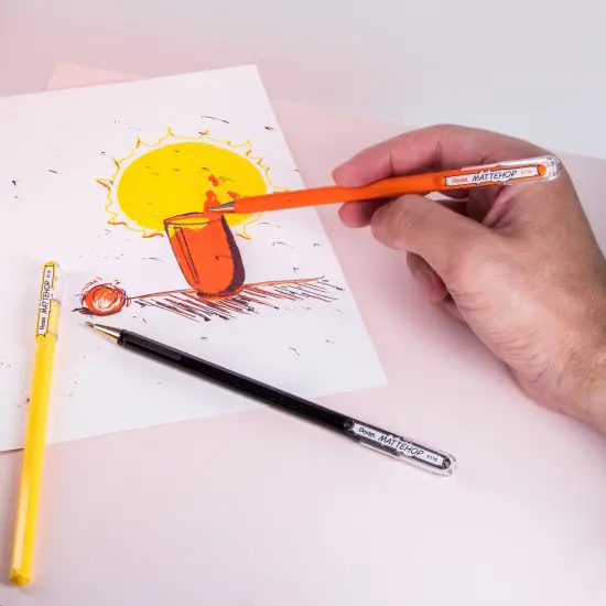 Pentel Arts Hybrid Mattehop Gel Roller Pen 1.0mm 8/Pkg-Assorted Colors {3}