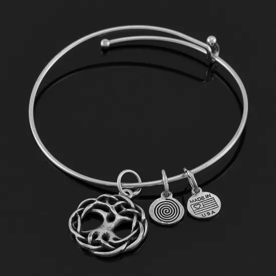 Celtic `Tree of Life` Silver Plated Expandable Charm Bracelet {4}